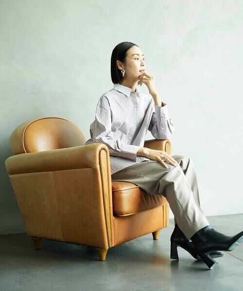 Maison de CINQ / メゾン ドゥ サンク シャツ・ブラウス | [小さいサイズ][2WAY]クレリックオーバーサイズストライプシャツ | 詳細20