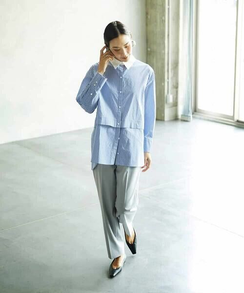 Maison de CINQ / メゾン ドゥ サンク シャツ・ブラウス | [小さいサイズ][2WAY]クレリックオーバーサイズストライプシャツ | 詳細23