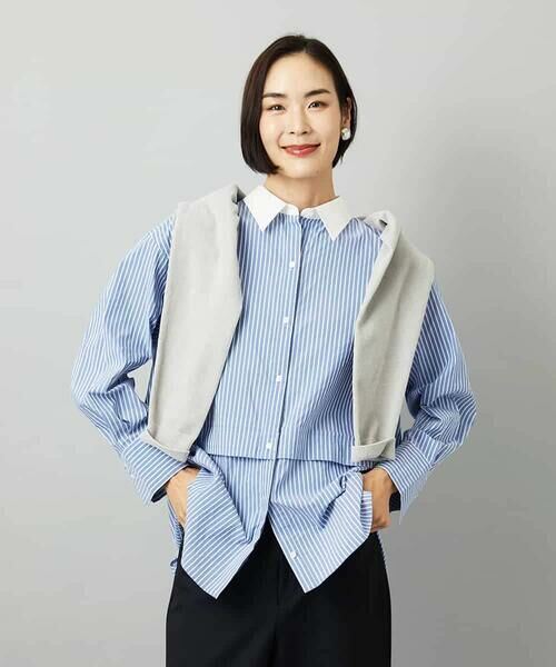 Maison de CINQ / メゾン ドゥ サンク シャツ・ブラウス | [小さいサイズ][2WAY]クレリックオーバーサイズストライプシャツ | 詳細4