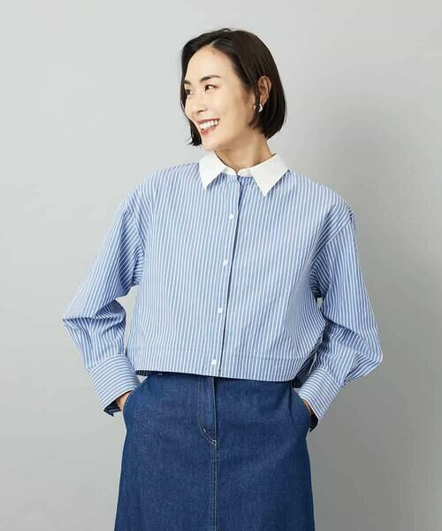 Maison de CINQ / メゾン ドゥ サンク シャツ・ブラウス | [小さいサイズ][2WAY]クレリックオーバーサイズストライプシャツ | 詳細5