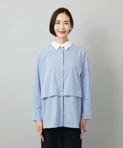 Maison de CINQ / メゾン ドゥ サンク シャツ・ブラウス | [小さいサイズ][2WAY]クレリックオーバーサイズストライプシャツ | 詳細9
