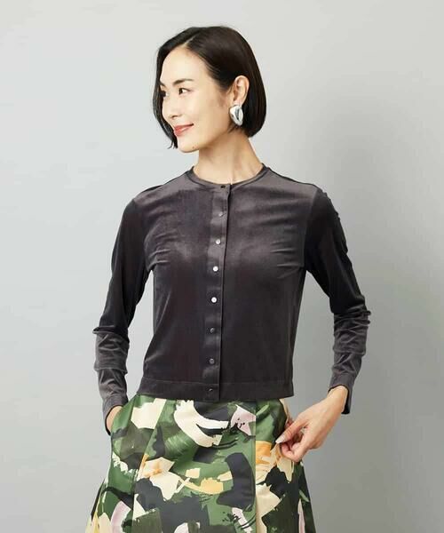 Maison de CINQ / メゾン ドゥ サンク カーディガン・ボレロ | [小さいサイズ]シアーベロアクルーネックカーディガン | 詳細3