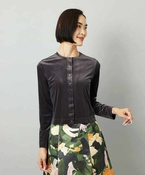 Maison de CINQ / メゾン ドゥ サンク カーディガン・ボレロ | [小さいサイズ]シアーベロアクルーネックカーディガン | 詳細4