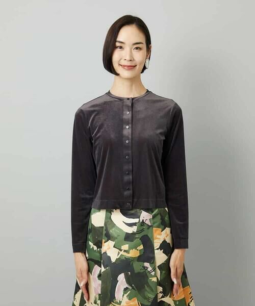 Maison de CINQ / メゾン ドゥ サンク カーディガン・ボレロ | [小さいサイズ]シアーベロアクルーネックカーディガン | 詳細7