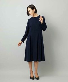 Maison de CINQ / メゾン ドゥ サンク ロング・マキシ丈ワンピース | [小さいサイズ]ノーカラープリーツワンピース