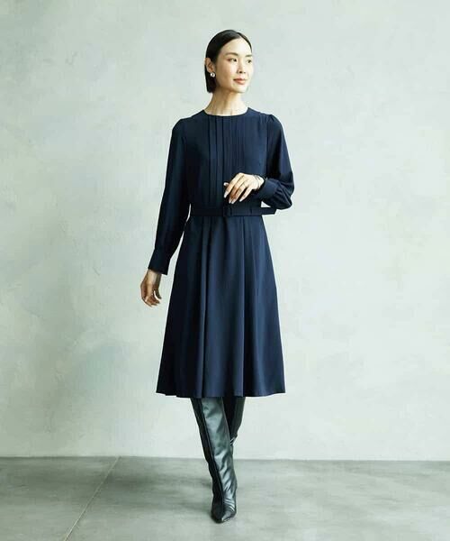 Maison de CINQ / メゾン ドゥ サンク ロング・マキシ丈ワンピース | [小さいサイズ]ノーカラープリーツワンピース | 詳細11