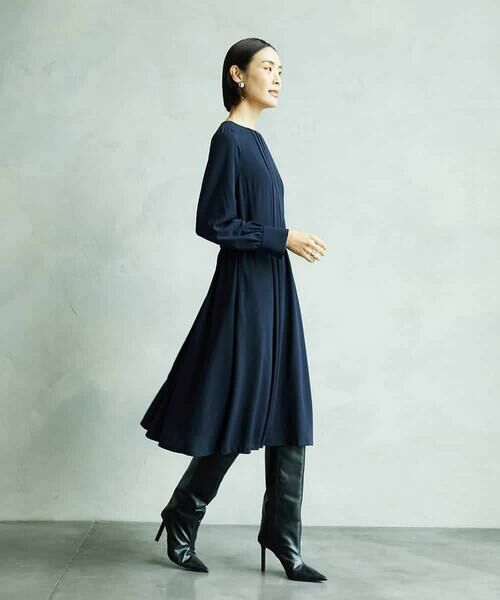 Maison de CINQ / メゾン ドゥ サンク ロング・マキシ丈ワンピース | [小さいサイズ]ノーカラープリーツワンピース | 詳細9