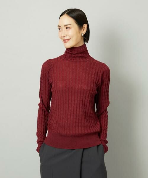 Maison de CINQ / メゾン ドゥ サンク ニット・セーター | [小さいサイズ]シアーケーブルハイネックニット | 詳細2