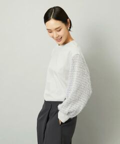 Maison de CINQ / メゾン ドゥ サンク カットソー | [小さいサイズ]パフスリーブ異素材カットソー