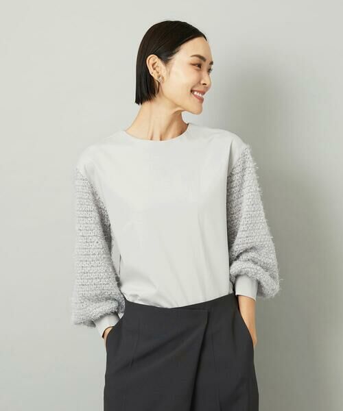Maison de CINQ / メゾン ドゥ サンク カットソー | [小さいサイズ]パフスリーブ異素材カットソー | 詳細2