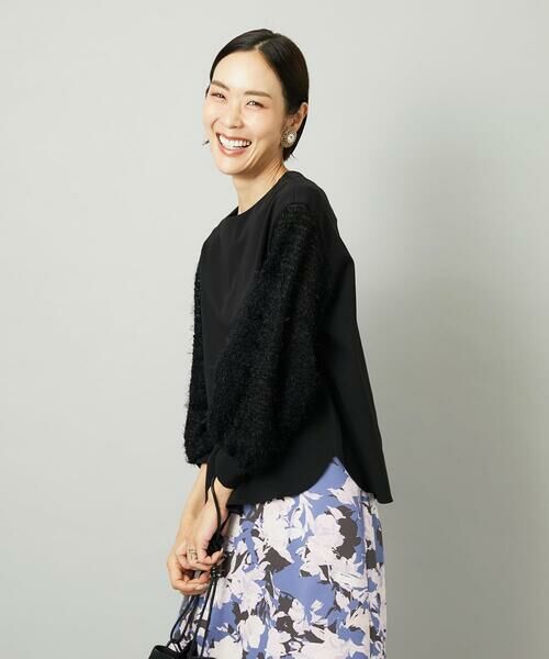 Maison de CINQ / メゾン ドゥ サンク カットソー | [小さいサイズ]パフスリーブ異素材カットソー | 詳細4