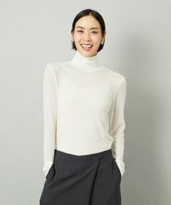 Maison de CINQ / メゾン ドゥ サンク カットソー | [小さいサイズ]［レイヤードにおすすめ］シアーハイネックカットソー