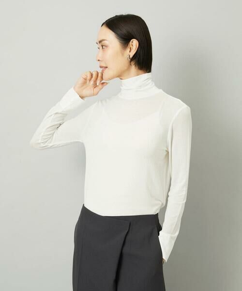 Maison de CINQ / メゾン ドゥ サンク カットソー | [小さいサイズ]［レイヤードにおすすめ］シアーハイネックカットソー | 詳細1