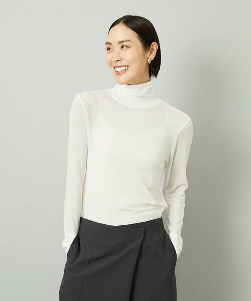 Maison de CINQ / メゾン ドゥ サンク カットソー | [小さいサイズ]［レイヤードにおすすめ］シアーハイネックカットソー | 詳細2