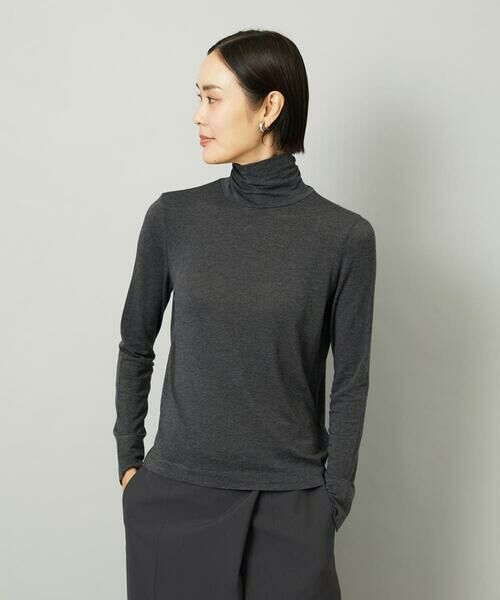 Maison de CINQ / メゾン ドゥ サンク カットソー | [小さいサイズ]［レイヤードにおすすめ］シアーハイネックカットソー | 詳細4