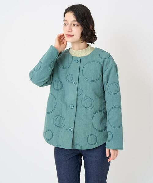 Maison de CINQ / メゾン ドゥ サンク セットアップ | ドットキルトノーカラージャケット | 詳細1