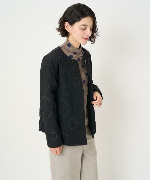 Maison de CINQ / メゾン ドゥ サンク セットアップ | ドットキルトノーカラージャケット | 詳細2