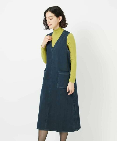 Maison de CINQ / メゾン ドゥ サンク ロング・マキシ丈スカート | デニムカラーリバーワンピース | 詳細1