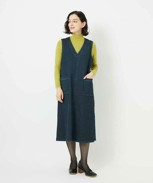 Maison de CINQ / メゾン ドゥ サンク ロング・マキシ丈スカート | デニムカラーリバーワンピース | 詳細11