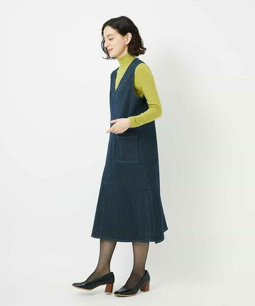 Maison de CINQ / メゾン ドゥ サンク ロング・マキシ丈スカート | デニムカラーリバーワンピース | 詳細12