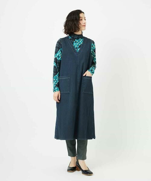 Maison de CINQ / メゾン ドゥ サンク ロング・マキシ丈スカート | デニムカラーリバーワンピース | 詳細15