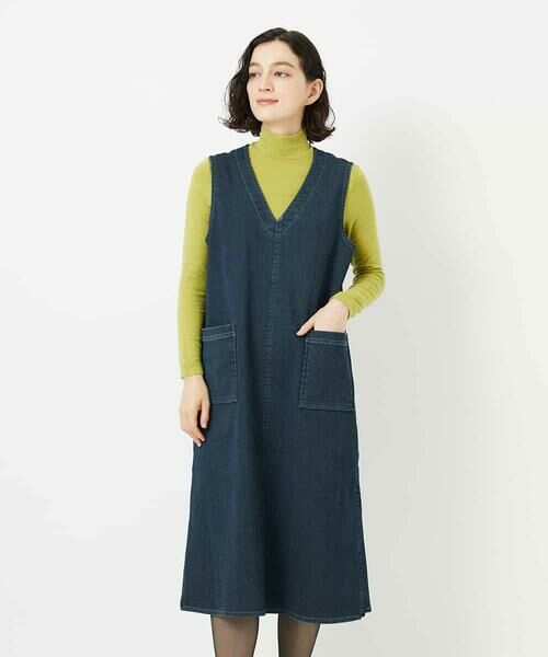 Maison de CINQ / メゾン ドゥ サンク ロング・マキシ丈スカート | デニムカラーリバーワンピース | 詳細2