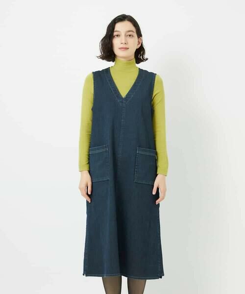 Maison de CINQ / メゾン ドゥ サンク ロング・マキシ丈スカート | デニムカラーリバーワンピース | 詳細3