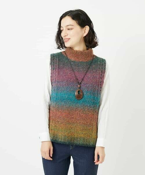Maison de CINQ / メゾン ドゥ サンク ベスト | カスリブークレニットベスト | 詳細2