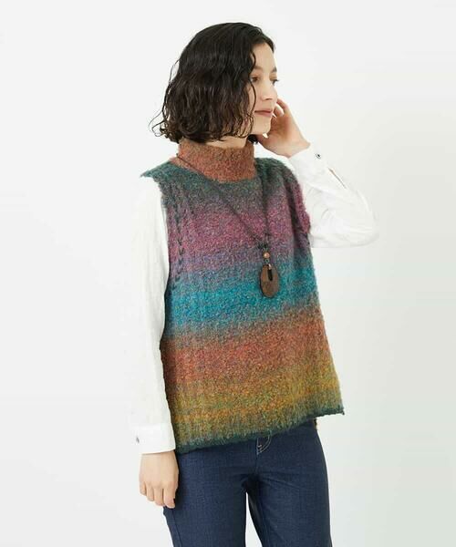 Maison de CINQ / メゾン ドゥ サンク ベスト | カスリブークレニットベスト | 詳細3