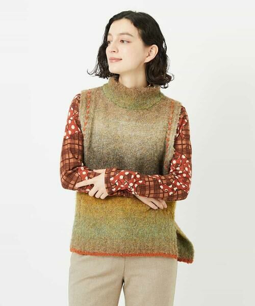 Maison de CINQ / メゾン ドゥ サンク ベスト | カスリブークレニットベスト | 詳細4