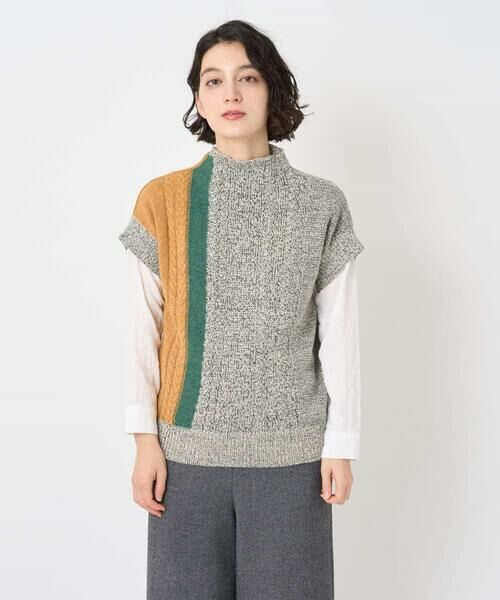 Maison de CINQ / メゾン ドゥ サンク ベスト | [日本製]SILEインターシャニットベスト | 詳細2