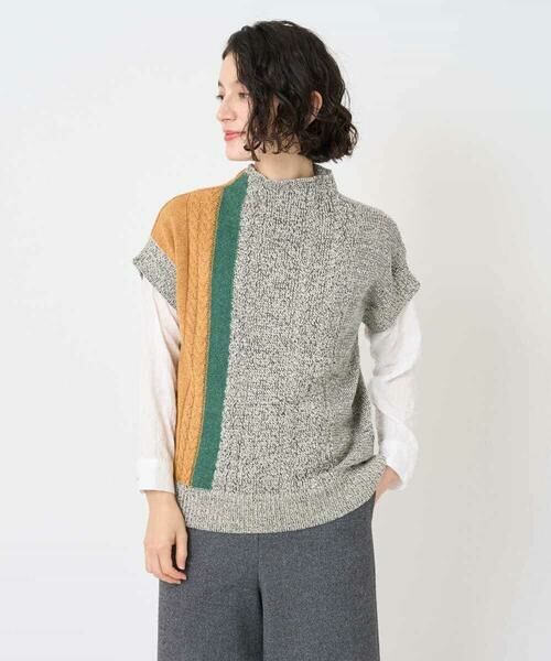 Maison de CINQ / メゾン ドゥ サンク ベスト | [日本製]SILEインターシャニットベスト | 詳細4