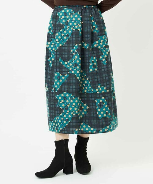 Maison de CINQ / メゾン ドゥ サンク ロング・マキシ丈スカート | [日本製]ウール混ビエライタリアプリントスカート | 詳細1