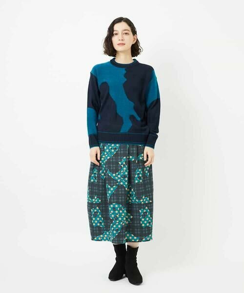 Maison de CINQ / メゾン ドゥ サンク ロング・マキシ丈スカート | [日本製]ウール混ビエライタリアプリントスカート | 詳細10