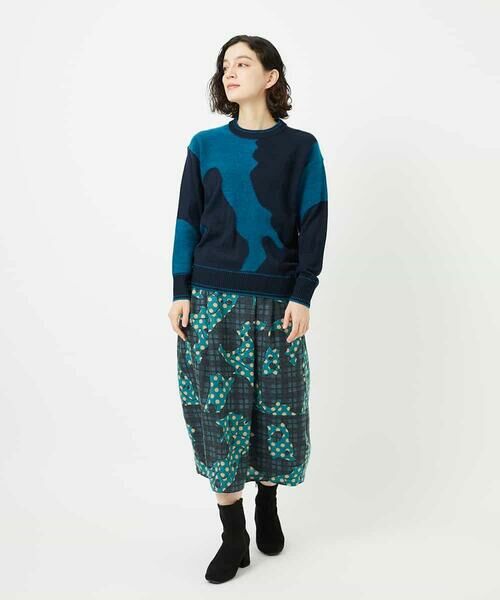 Maison de CINQ / メゾン ドゥ サンク ロング・マキシ丈スカート | [日本製]ウール混ビエライタリアプリントスカート | 詳細11