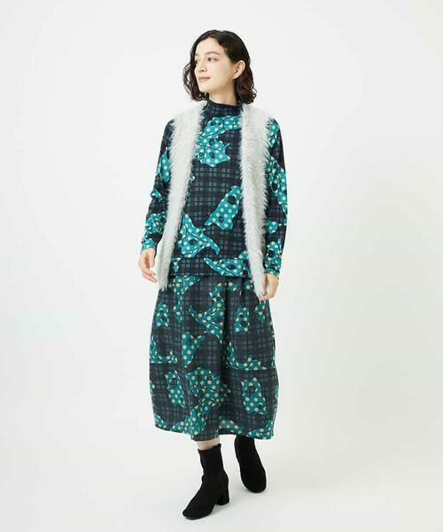 Maison de CINQ / メゾン ドゥ サンク ロング・マキシ丈スカート | [日本製]ウール混ビエライタリアプリントスカート | 詳細14