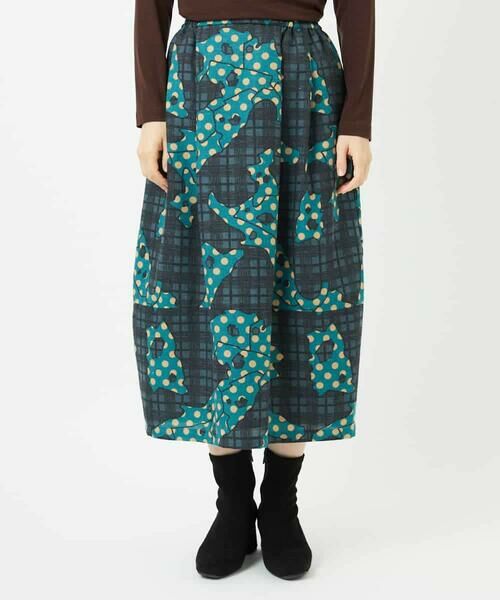 Maison de CINQ / メゾン ドゥ サンク ロング・マキシ丈スカート | [日本製]ウール混ビエライタリアプリントスカート | 詳細2