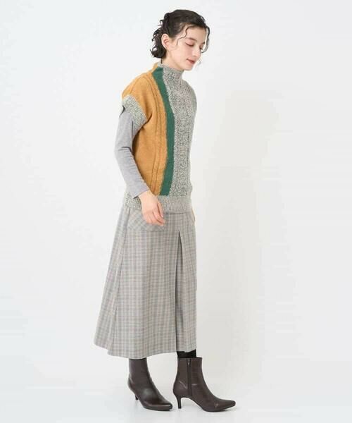 Maison de CINQ / メゾン ドゥ サンク ロング・マキシ丈スカート | レーヨン混ストレッチチェックスカート | 詳細12