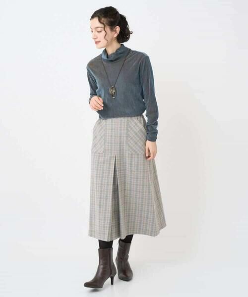 Maison de CINQ / メゾン ドゥ サンク ロング・マキシ丈スカート | レーヨン混ストレッチチェックスカート | 詳細18