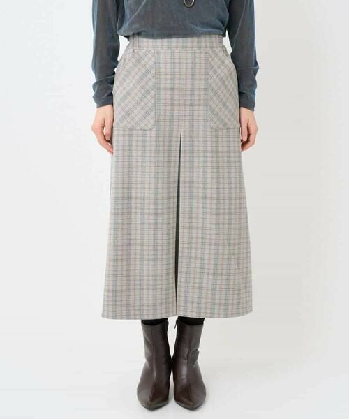 Maison de CINQ / メゾン ドゥ サンク ロング・マキシ丈スカート | レーヨン混ストレッチチェックスカート | 詳細3