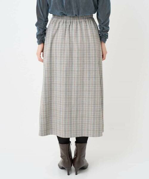 Maison de CINQ / メゾン ドゥ サンク ロング・マキシ丈スカート | レーヨン混ストレッチチェックスカート | 詳細5