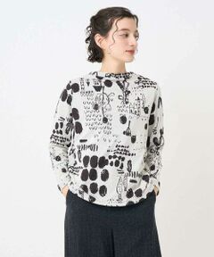 Maison de CINQ / メゾン ドゥ サンク カットソー | [日本製]幾何柄両面選針カットソー