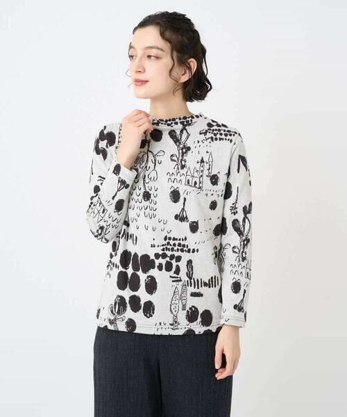 Maison de CINQ / メゾン ドゥ サンク カットソー | [日本製]幾何柄両面選針カットソー | 詳細1