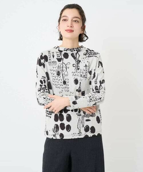 Maison de CINQ / メゾン ドゥ サンク カットソー | [日本製]幾何柄両面選針カットソー | 詳細2