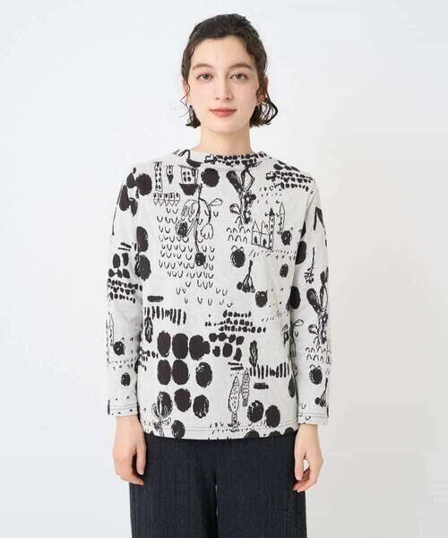 Maison de CINQ / メゾン ドゥ サンク カットソー | [日本製]幾何柄両面選針カットソー | 詳細4