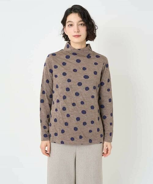 Maison de CINQ / メゾン ドゥ サンク カットソー | [日本製]先染め接結ドットジャガードカットソー | 詳細1