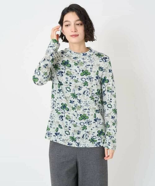 Maison de CINQ / メゾン ドゥ サンク カットソー | フワラープリントモックネック風プルオーバー | 詳細1