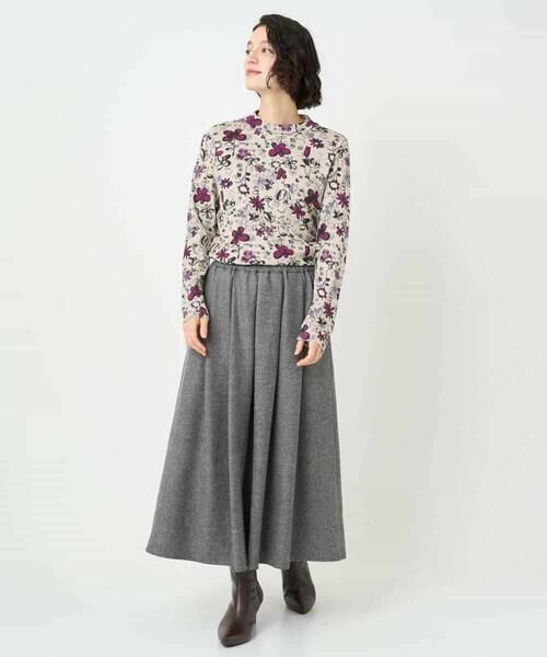 Maison de CINQ / メゾン ドゥ サンク カットソー | フワラープリントモックネック風プルオーバー | 詳細16