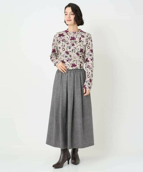 Maison de CINQ / メゾン ドゥ サンク カットソー | フワラープリントモックネック風プルオーバー | 詳細17