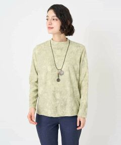 Maison de CINQ / メゾン ドゥ サンク カットソー | フラワー柄パイルジャガード起毛プルオーバー